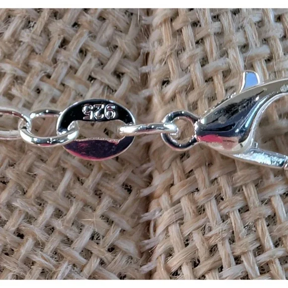 Sterling Silver Rose Quartz Pendant Necklace 925 Round Cabochon - Picture 5 of 5